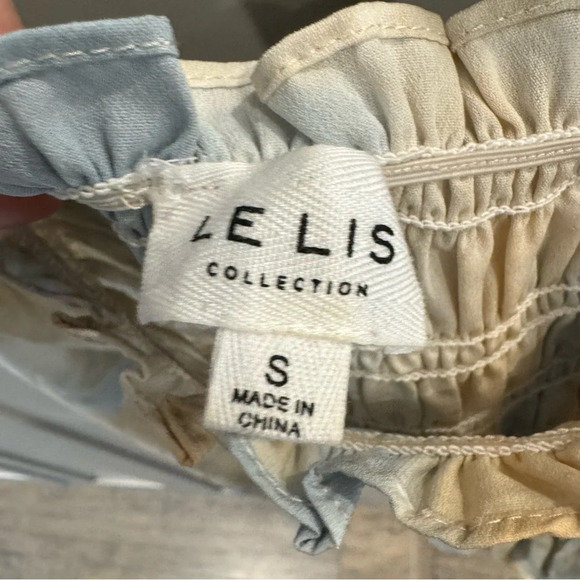 Y2K LE LIS Samantha Tie Dye Smocked Long Sleeve Crop Top Small going out - Picture 4 of 5